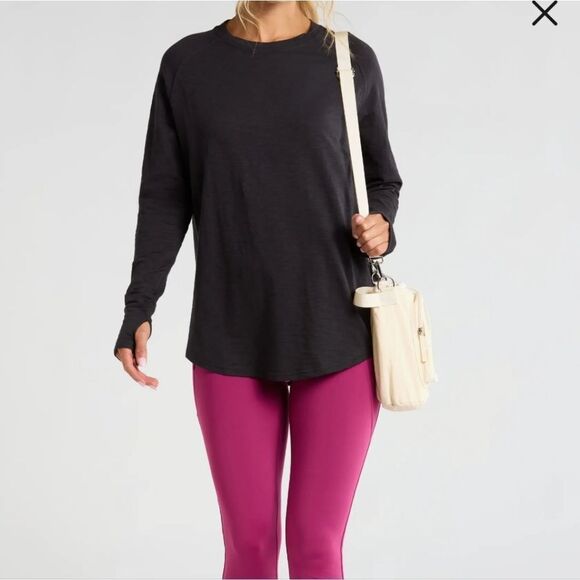 NWOT Zella Relaxed Washed 2.0 Long Sleeve Slub Tee - Picture 5 of 9